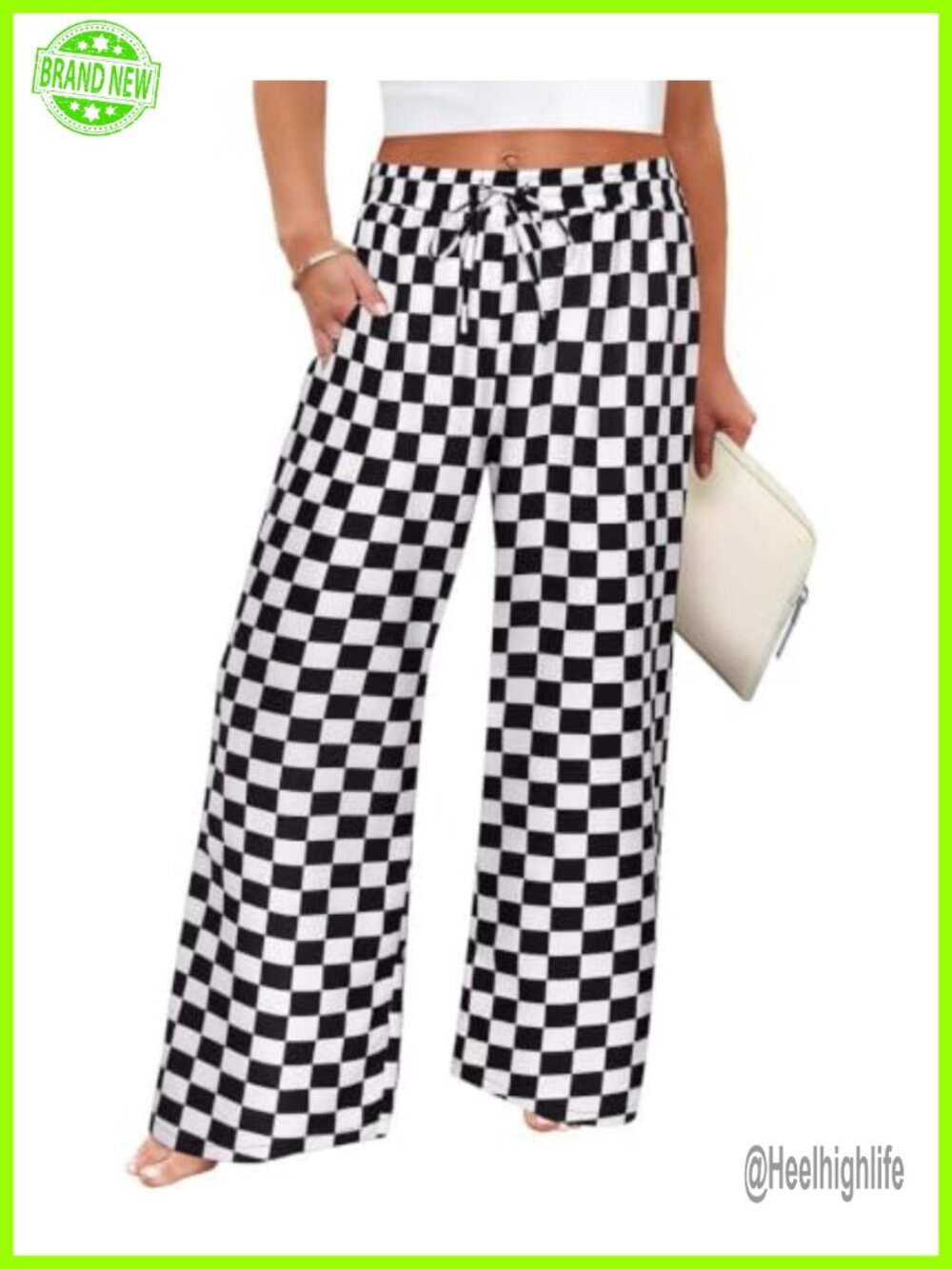 Plus Size Wide Leg Pants High Waisted Drawstring Palazzo Lounge XL-5XL